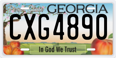 GA license plate CXG4890