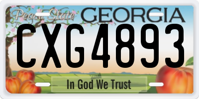 GA license plate CXG4893