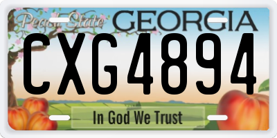 GA license plate CXG4894