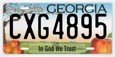 GA license plate CXG4895