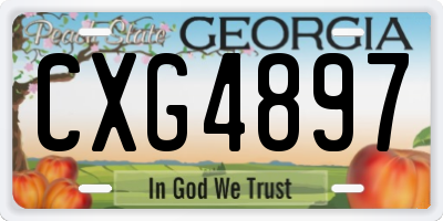 GA license plate CXG4897