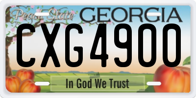 GA license plate CXG4900