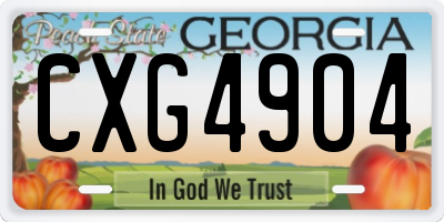 GA license plate CXG4904