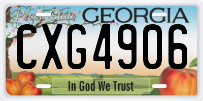 GA license plate CXG4906