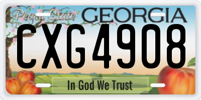 GA license plate CXG4908