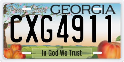 GA license plate CXG4911