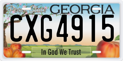 GA license plate CXG4915