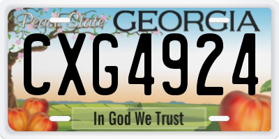 GA license plate CXG4924