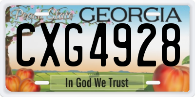 GA license plate CXG4928