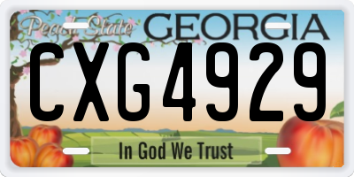 GA license plate CXG4929