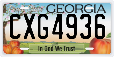GA license plate CXG4936