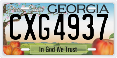 GA license plate CXG4937