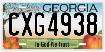 GA license plate CXG4938