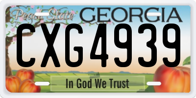 GA license plate CXG4939