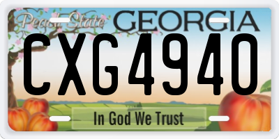 GA license plate CXG4940