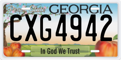 GA license plate CXG4942