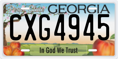 GA license plate CXG4945