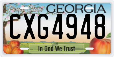 GA license plate CXG4948