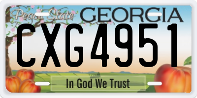 GA license plate CXG4951