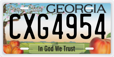 GA license plate CXG4954