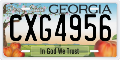 GA license plate CXG4956