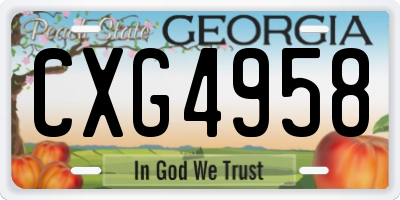 GA license plate CXG4958