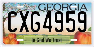GA license plate CXG4959