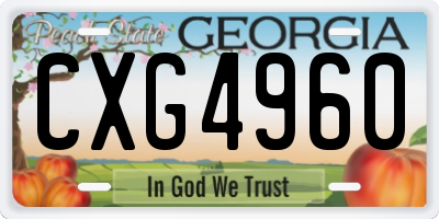 GA license plate CXG4960
