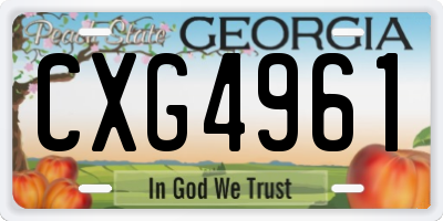 GA license plate CXG4961
