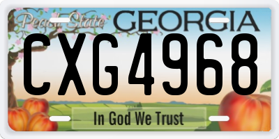 GA license plate CXG4968