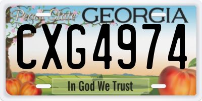 GA license plate CXG4974