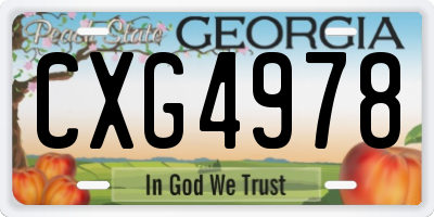 GA license plate CXG4978
