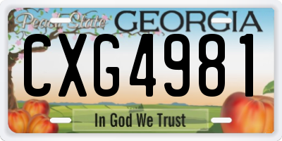GA license plate CXG4981