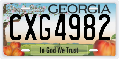 GA license plate CXG4982