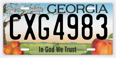 GA license plate CXG4983