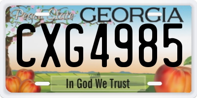 GA license plate CXG4985