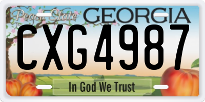 GA license plate CXG4987