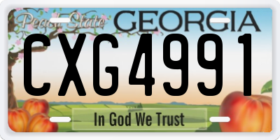 GA license plate CXG4991