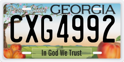 GA license plate CXG4992