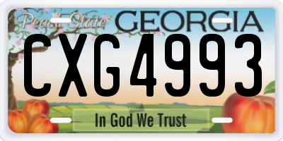 GA license plate CXG4993