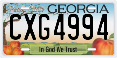 GA license plate CXG4994