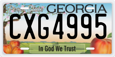 GA license plate CXG4995