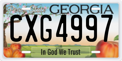 GA license plate CXG4997