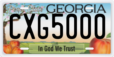 GA license plate CXG5000