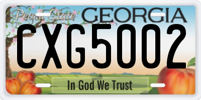 GA license plate CXG5002