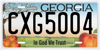 GA license plate CXG5004
