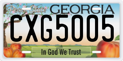 GA license plate CXG5005