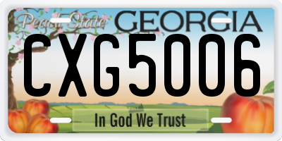 GA license plate CXG5006