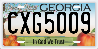 GA license plate CXG5009