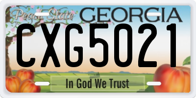GA license plate CXG5021